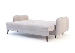 Sofy| Sofa szaroróżowa VAMOS nóżki orzech