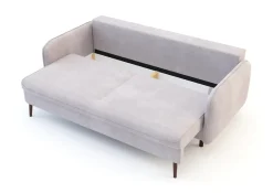 Sofy| Sofa szaroróżowa VAMOS nóżki orzech