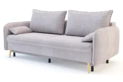 Sofy| Sofa szaroróżowa VAMOS nóżki buk