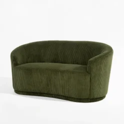 Sofy| Sofa sztruksowa zielona SNUGLA