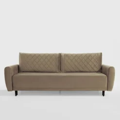 inny Sofa welurowa beżowa ROMA