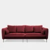 Sofy|FN Design Sofa welurowa bordowa VOCAL