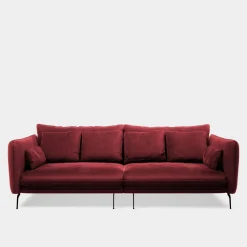 Sofy|FN Design Sofa welurowa bordowa VOCAL