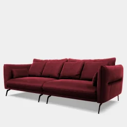 Sofy|FN Design Sofa welurowa bordowa VOCAL