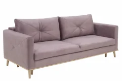 Softi Sofa welurowa na drewnianych nóżkach LAVENDE