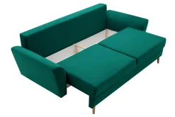 Sofy| Sofa zielona na drewnianych nogach SENDI