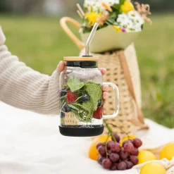 inny Słoik ze słomką do napojów Fuori 600 ml