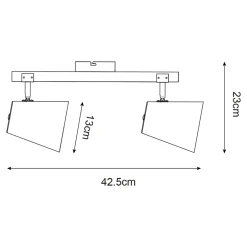 Listwy Oświetleniowe|Wszystkie Lampy Sufitowe|Zumaline Spot listwa 2 reflektory drewno czarna ELTI