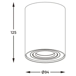 Zumaline Spot natynkowy czarny RONDOC 9,3 cm