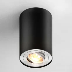 Spoty Natynkowe|Zumaline Spot natynkowy z regulacją czarno-srebrny RONDOO