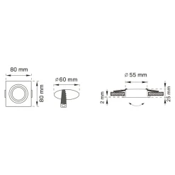 Zumaline Spot wpuszczany kwadratowy złoty FINN