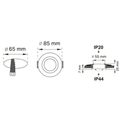 Zumaline Spot wpuszczany okrągły IP44 biały FINN