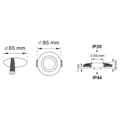 Zumaline Spot wpuszczany okrągły IP44 czarny FINN