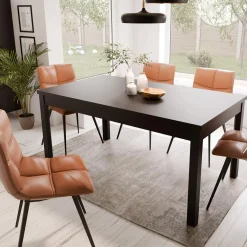 Stoły|FORTE Stół rozkładany czarny 160-207 cm