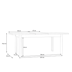 Stoły|FORTE Stół rozkładany czarny 160-207 cm