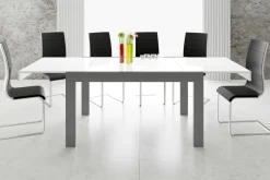 Stół rozkładany IMPERIA połysk biały / grafit