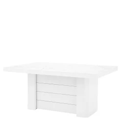 Stoły| Stół rozkładany KOLOS II biały / nadruk marble marmur połysk