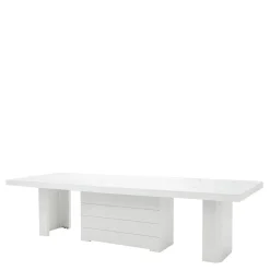 Stoły| Stół rozkładany KOLOS II biały / nadruk marble marmur połysk