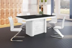 Stół rozkładany KOLOS II MAT czarny / biały