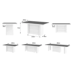 Stół rozkładany KOLOS II połysk cappucino / biały