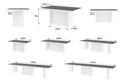 Stoły| Stół rozkładany KOLOS MAT czarny / biały