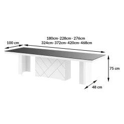 Stoły| Stół rozkładany KOLOS MAX biały połysk