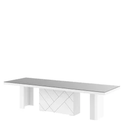 Stoły| Stół rozkładany KOLOS MAX biały połysk / szary mat