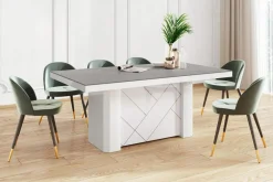 Stoły| Stół rozkładany KOLOS MAX biały połysk / szary mat