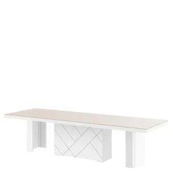 Stół rozkładany KOLOS MAX biały / cappucino połysk