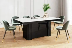 Stół rozkładany KOLOS MAX czarny / biały połysk