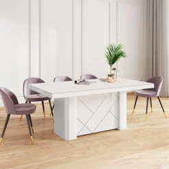 inny Stół rozkładany KOLOS MAX kaszmir mat / biały połysk 180-468 cm