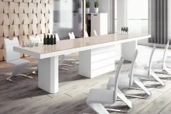 Stół rozkładany KOLOS połysk cappucino / biały