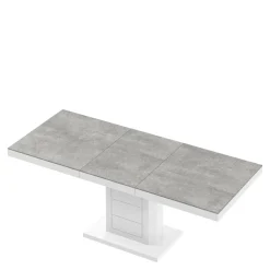 Stoły| Stół rozkładany LIMENA biały / nadruk szary kamień mat
