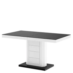 Stół rozkładany LIMENA MAT czarny / biały