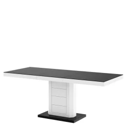 Stół rozkładany LIMENA MAT czarny / biały