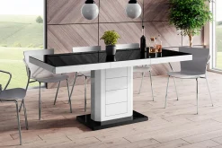 Stół rozkładany LIMENA połysk czarny / biały