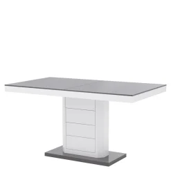 Stół rozkładany LIMENA połysk szary / biały