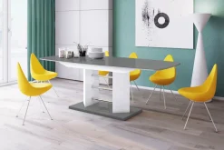 Stół rozkładany LINOSA 3 połysk szary / biały