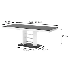 Stoły| Stół rozkładany LINOSA LUX biały / cappuccino połysk
