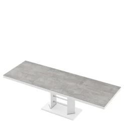 Stoły| Stół rozkładany LINOSA LUX biały / nadruk szary kamień mat