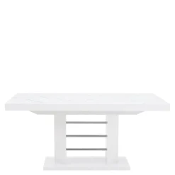 Stół rozkładany LINOSA LUX połysk nadruk marmur / biały