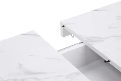 Stół rozkładany LINOSA LUX połysk nadruk marmur / biały