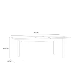 FORTE Stół rozkładany skandynawski do jadalni