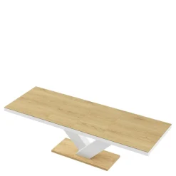 Stół rozkładany VICTORIA biały / dąb słoneczny