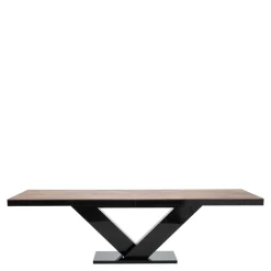 Stoły| Stół rozkładany VICTORIA czarny / nadruk efekt rdzy mat