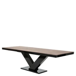 Stoły| Stół rozkładany VICTORIA czarny / nadruk efekt rdzy mat