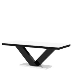 Stół rozkładany VICTORIA połysk czarny / biały
