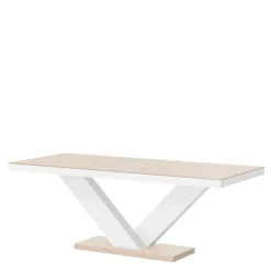 Stół rozkładany VICTORIA połysk biały / cappucino