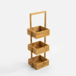 Akcesoria Łazienkowe|Akcesoria Łazienkowe|inny Stojak łazienkowy bambusowy 3-poziomowy 23x19x70 cm