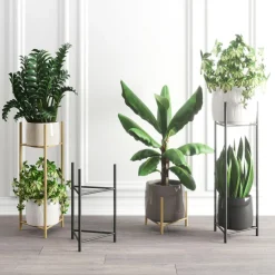 Donice, Osłonki I Kwietniki| Stojak metalowy na donicę czarny SENS 75 cm